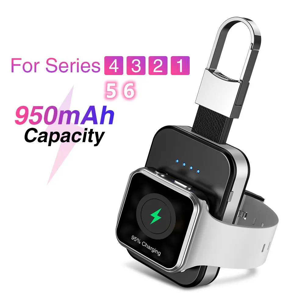 Caricabatterie wireless Qi per Apple iWatch 6 5 4 3 2 Ricarica magnetica Mini PowerBank portatile Orologio Ricarica wireless Batteria esterna