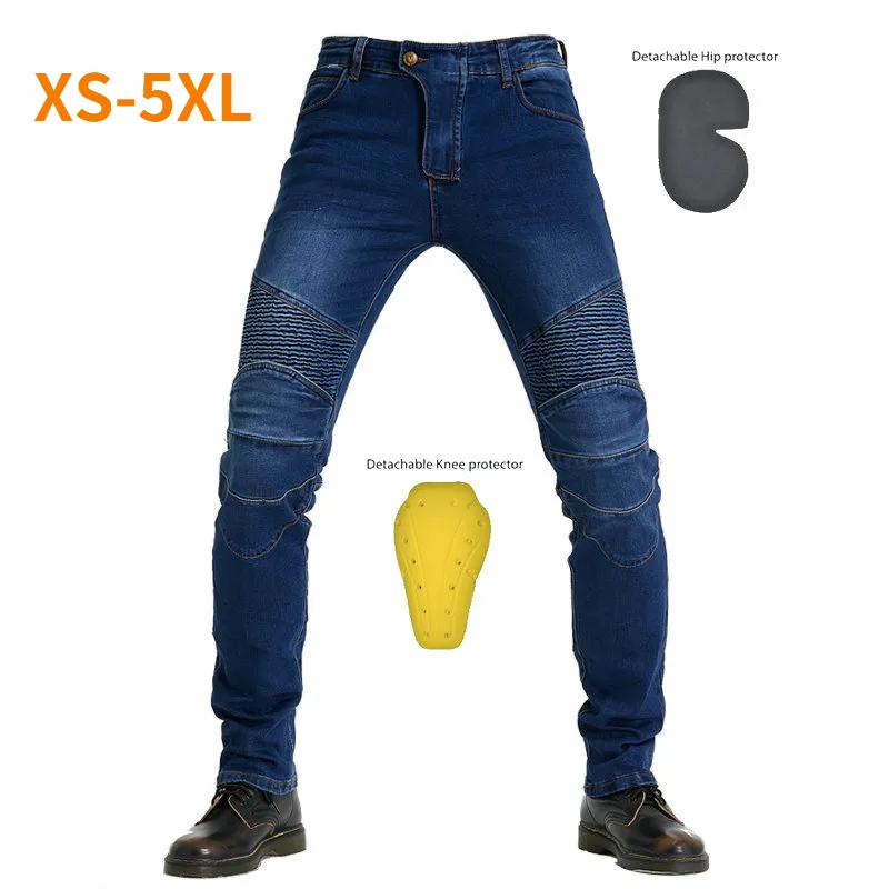 2023 Pantalons de moto pour hommes Jeans de moto en spandex Équipement de protection Équitation Touring Pantalon de moto noir Jeans de motocross bleu Pantalon de conduite de moto