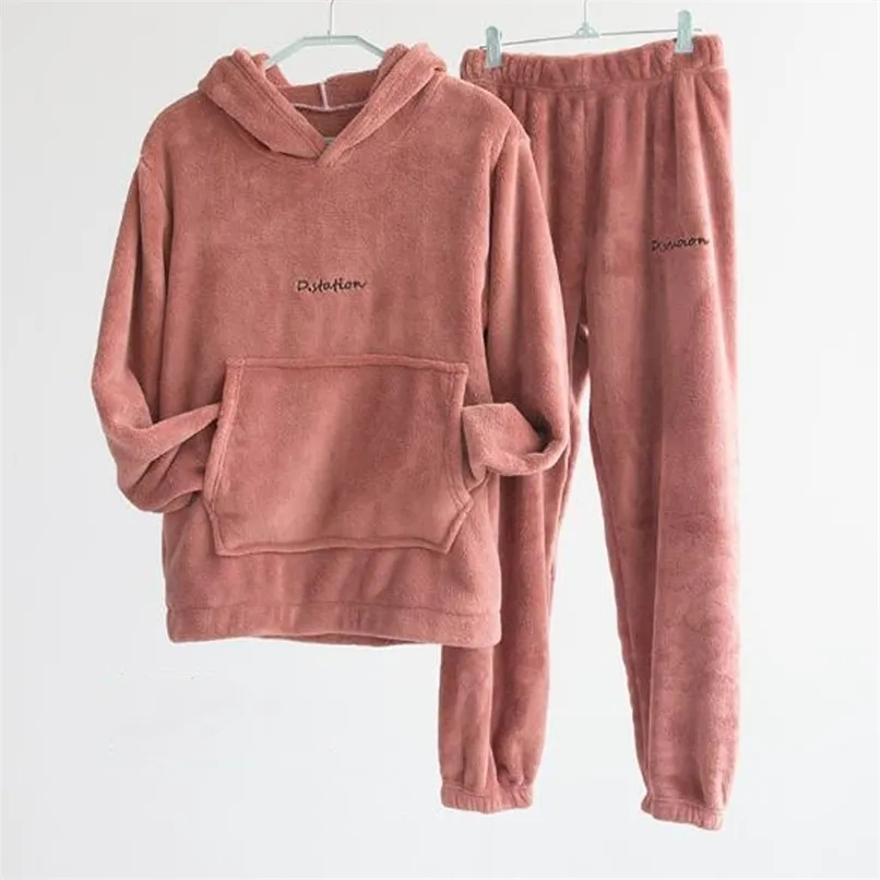 Autumn Winter Thick Long Wear Set Women Two Pieces Outfits Warm Sweat Suits Female Hooded Tracksuit Sets for Women 211116