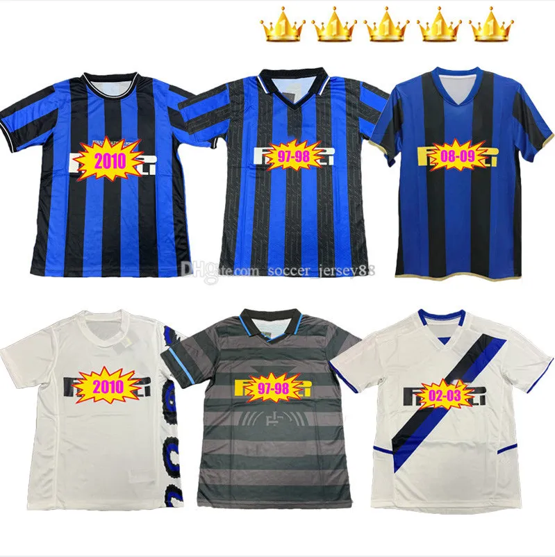 Retro soccer jerseys 2002 2003 2008 2009 1997 1998 2010 02 03 08 09 10 97 98 Recoba Zamorano Zanetti Ibrahimovic Figo vintage Maillot camiseta de futebol