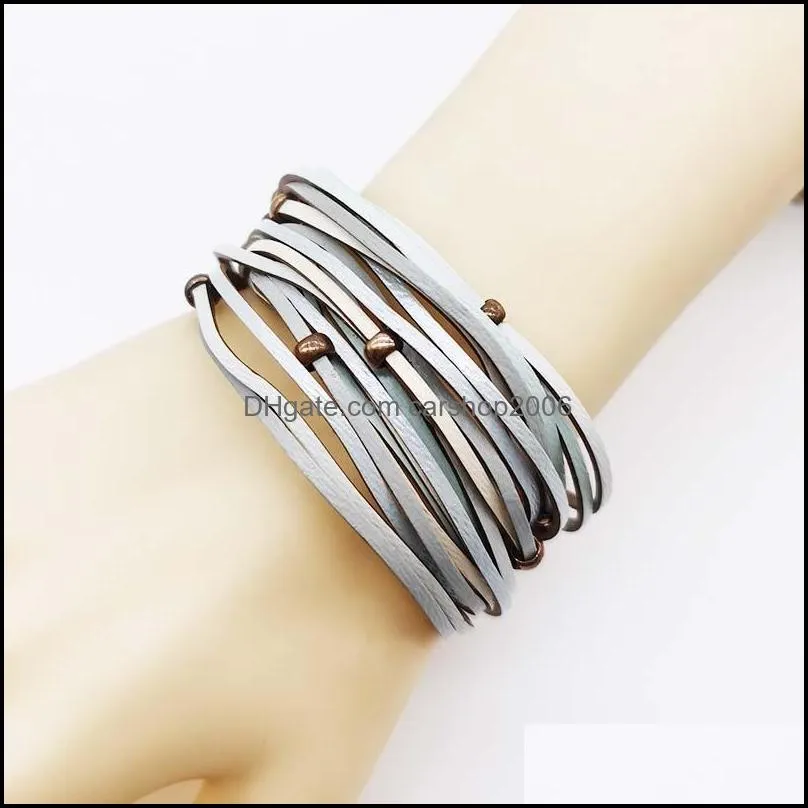 Link, Chain D&D Wrap Leather Bracelets For Women Men`s Charm Couples Gifts Fashion Jewelry Wholesale Drop
