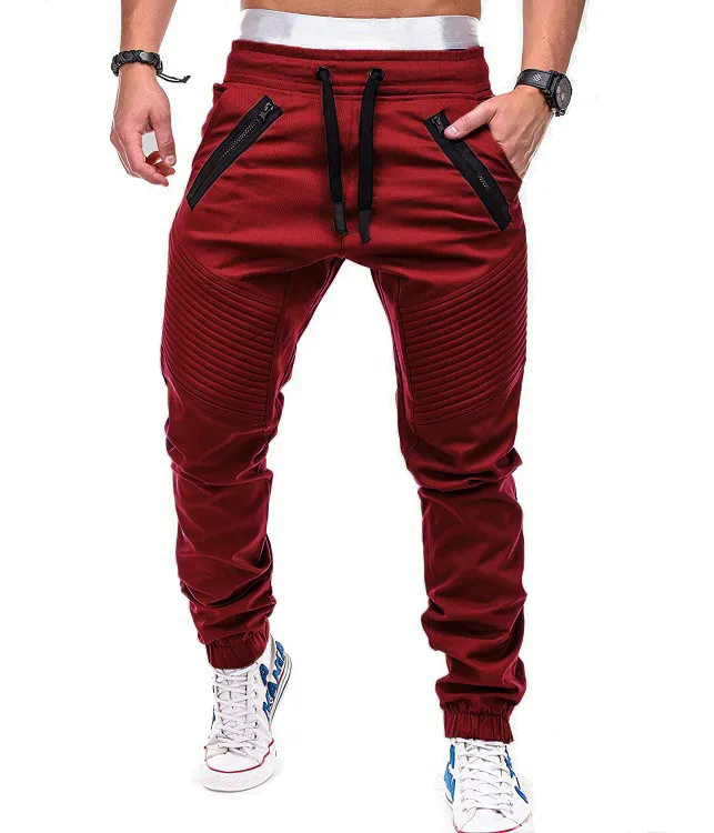 Zippers embellished drawstring jogger pants cheap