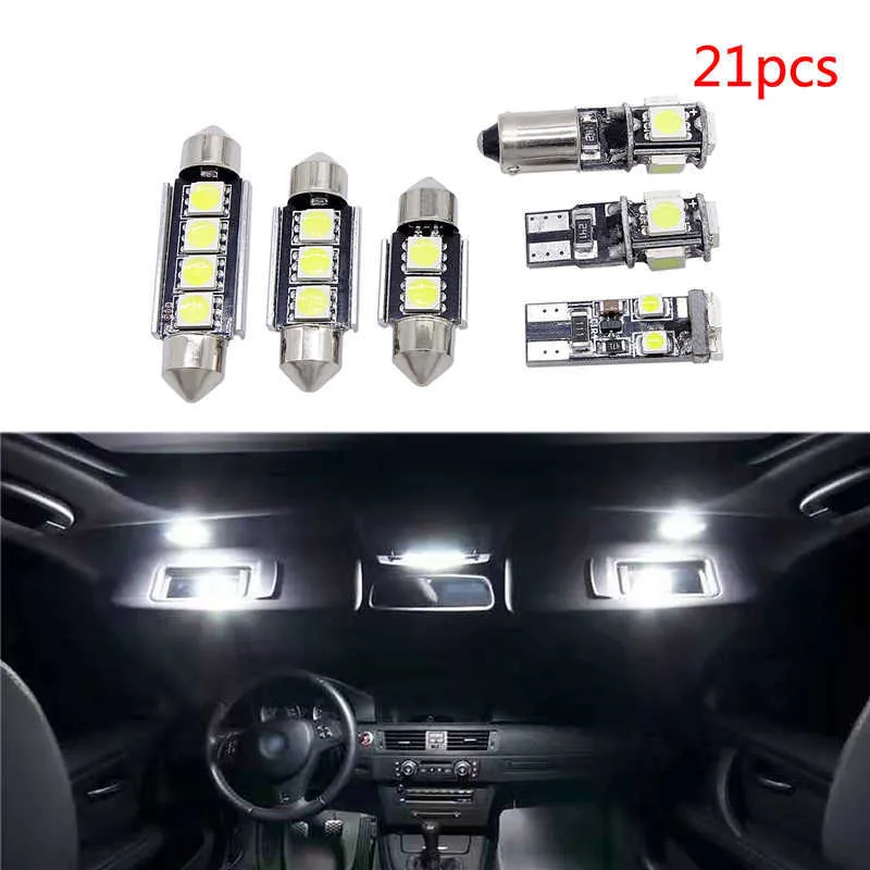 21 шт. / Установленные белые светодиодные светильники для чтения автомобилей Интерьерные огни Запас комплект пакета для BMW 5 серии M5 E60 E61 Авто светодиодная лампочка