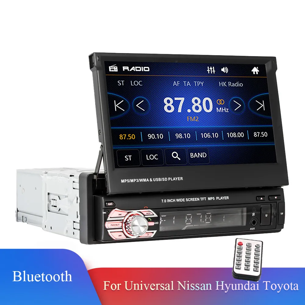 1din Bluetooth автомобиль стерео 7 "MP5 Player для универсального Nissan Kia Hyundai Polo Toyota USB камера заднего вида