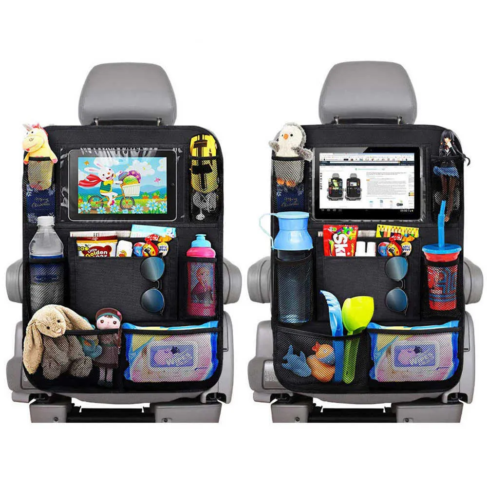 Organisateur De Siège Arrière De Voiture Avec Support De Tablette À Écran  Tactile + 9 Poches De Rangement, Tapis De Protection De Dossier De Siège De Voiture  Pour Enfants En Bas Âge