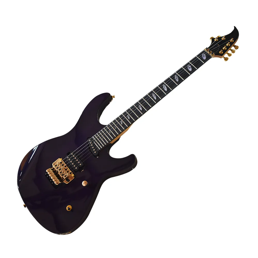 Fábrica Outlet-6 Strings Roxo Unusual Em forma de guitarra elétrica com 27 trastes, Rosewood Fretboard