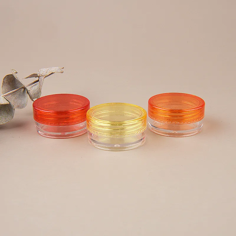 Atacado Vazio Plástico Cosmetic Jars 3G 5G Transparente Boca De Boca Transparente Amostra Recipientes De Amostra Com Tampas Recarregáveis ​​Viagens Compõem Armazenamento