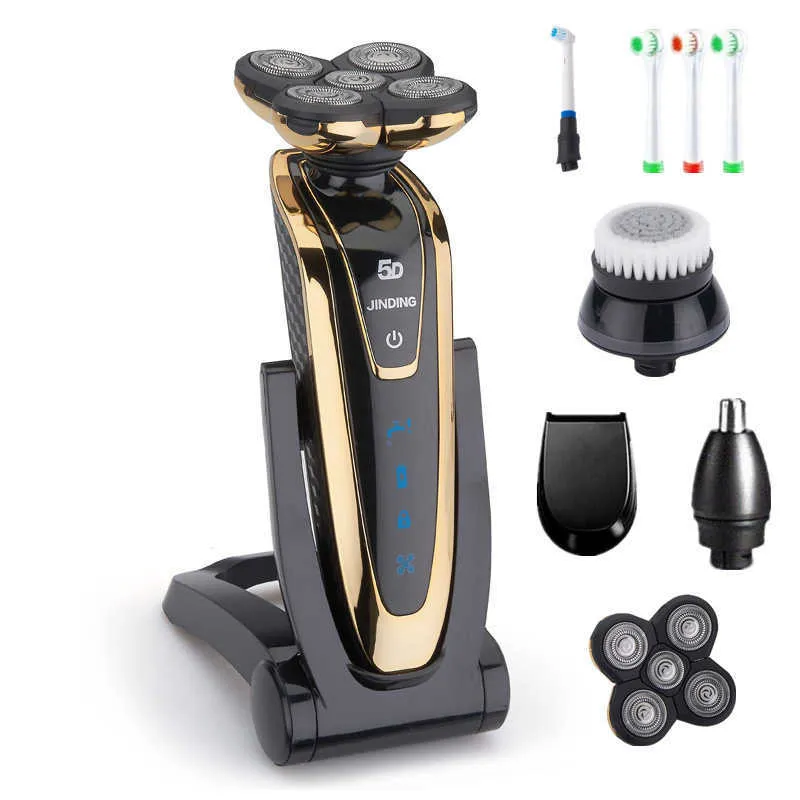 Rechargeable Electric Shaver Whole Body Washing 5D Floating Head Men Shaving Machine Waterproof Electric Razor D42 P0817