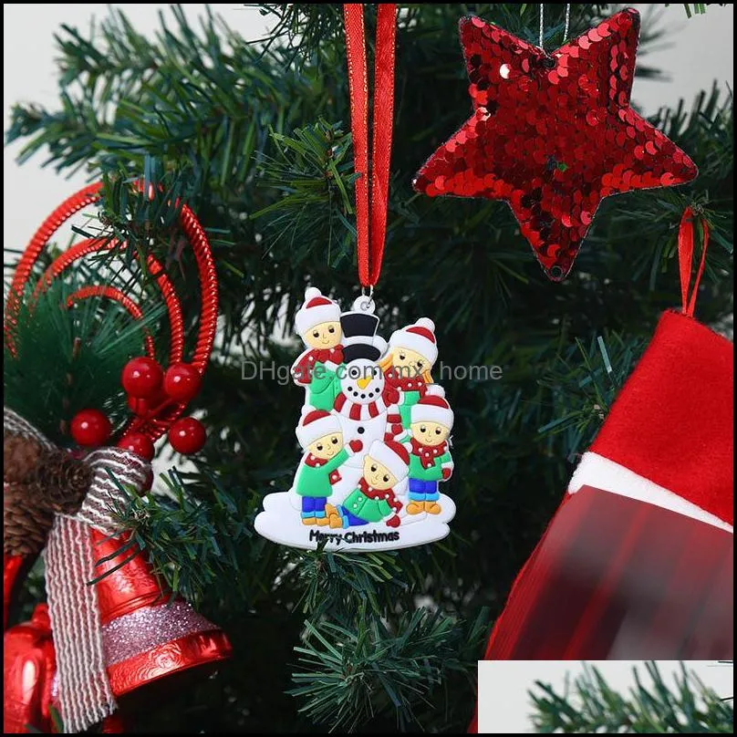 DIY Name Wishes Christmas Decorations Soft PVC Xmas Snowman Pendant Free Delivery