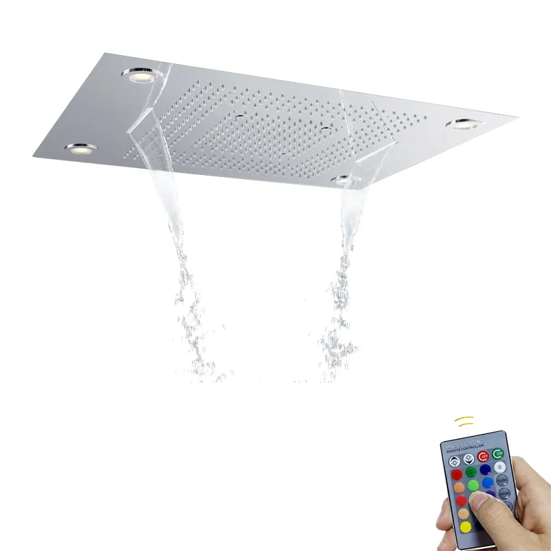 Luxury LED Rain Shower Head - 24x31 Inch Stainless Steel, Remote ...