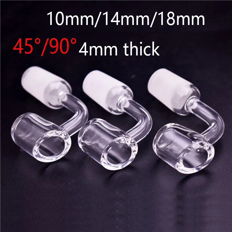 Acessórios para fumar 4mm de espessura Club Banger Domeless Quartz Prego 10mm 14mm 18mm feminino masculino 90 45 graus 100% de quartzo banger pregos para bongo