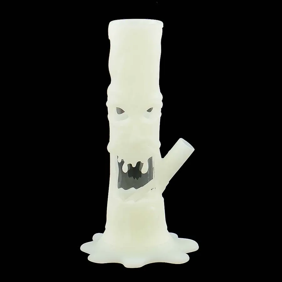 Tubulação de água incandescente Bong Dab Rigs 255mm bongos de silicone fumar tubos cachimbo de água em linha reta para erva seca