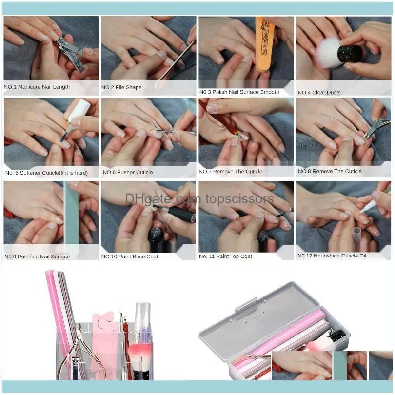 10pcs/Set Nails Accesorios Tools Kit Everything For Manicure Scissors Gel Polish Clipper Nail File Buffer Cuticle Pusher Remover Art