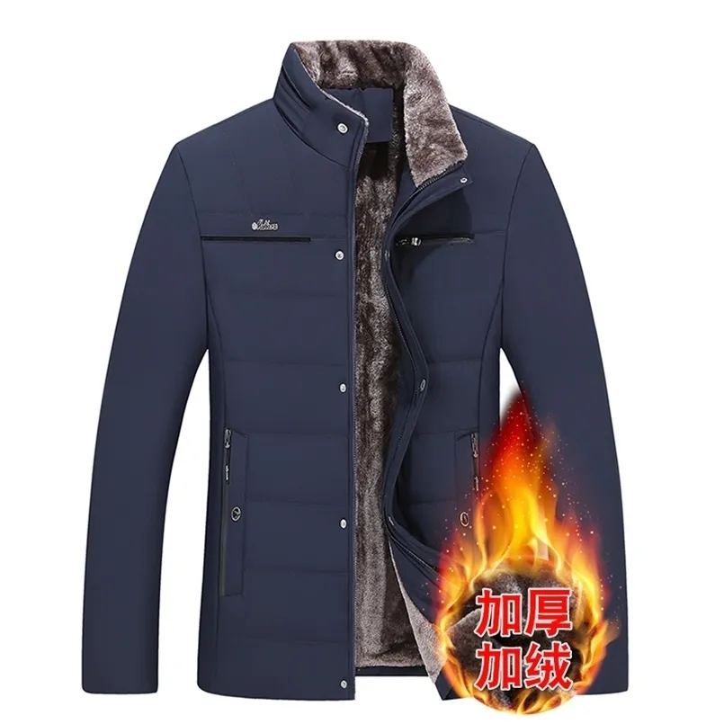 Veste d'hiver hommes coton rembourré chaud lâche Parka manteau décontracté velours côtelé court mâle veste hommes marque vêtements 211014