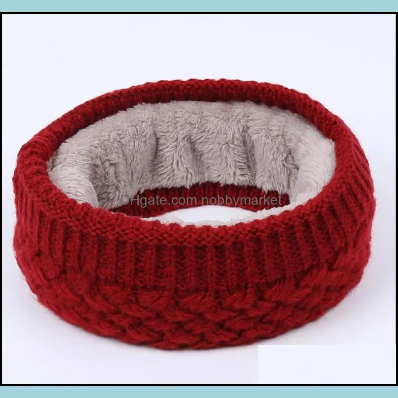 Winter Warm Double-Layer Soft Fleece Lined Thick Knit Neck Ring Scarf For Women and Men Hot Warmer Circle Scarf Windproof Knitted
