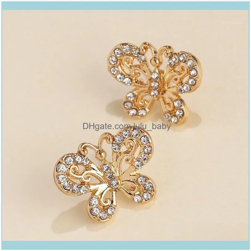 Stadnina Jewelrysud Juran Przyjazdy Moda Biżuteria High-End Exquisite Mała Miedzi Cyrkon Kolczyki Sześcienne Złoty Butterfly Dla Kobiet1 Drop Deliv