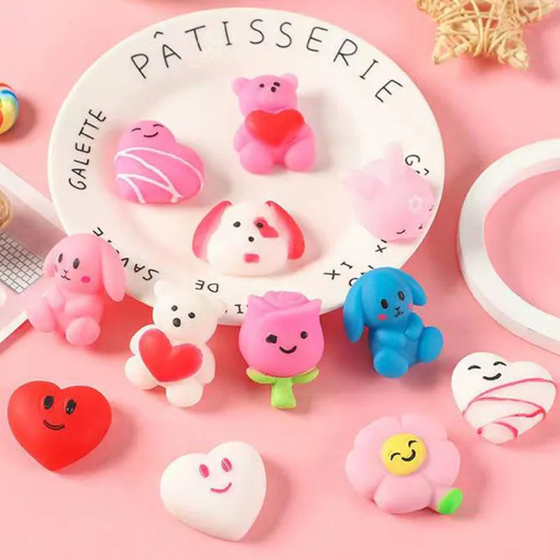 TPR Squishy Animal Fidget Speelgoed Voor Valentine Dag Gunst Cartoon Huisdier Extrusie Vent Decompressy Toy Leuke Squeeze Mochi Rising Beheerde Ball Xmas