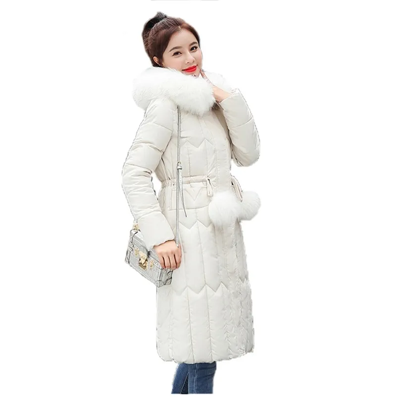 Mode Parka Mantel Frauen M-3XL Plus Größe Weiß Gelb Rot Jacke Winter Koreanische Mit Kapuze Lose Lange Wärme Kleidung LR441 210531