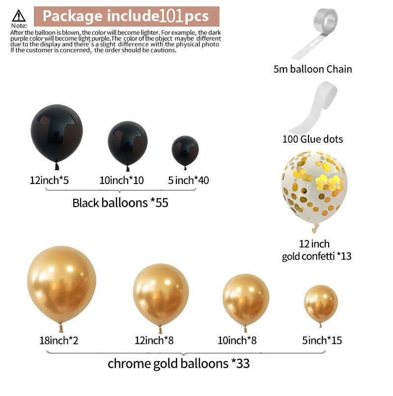 Kit Arche Ballons - Or/Chrome (55 pcs.) 