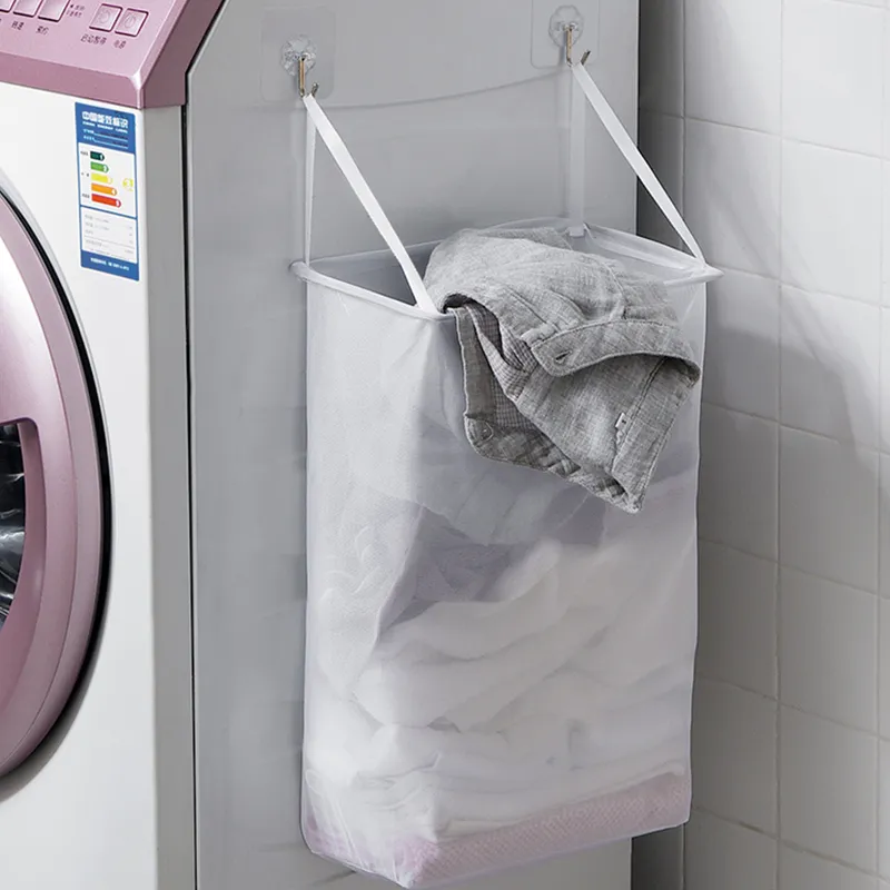Qeuufieu 3 Organizer Da Appendere Alla Parete, In Tessuto Di Lino, Organizer Da Parete Con Ganci Per Casa, Ufficio, Bagno, Cameretta (bianco
