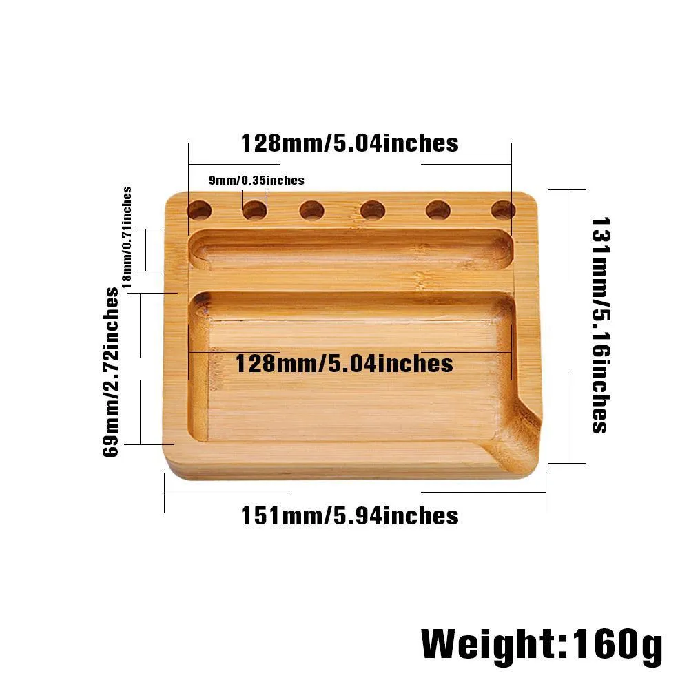 HONEYPUFF Handmade Natural Wood Rolling Tray With Three Angle 151*131 MM Tobacco Smoking Accessories Plate Wooden Grinder Tray