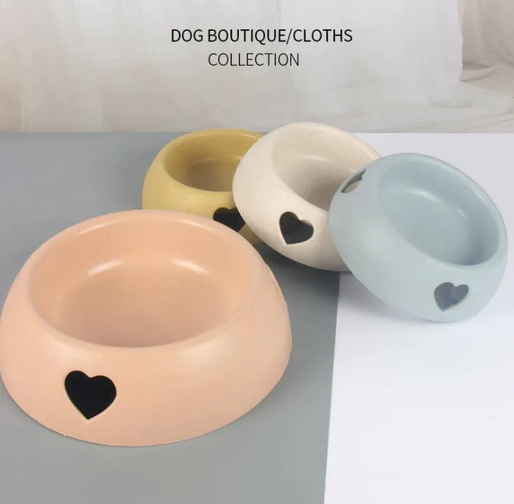 Pet Dog Plastic Love Single Pets Rice Bowl Cat Food Feeders Basin SN2926