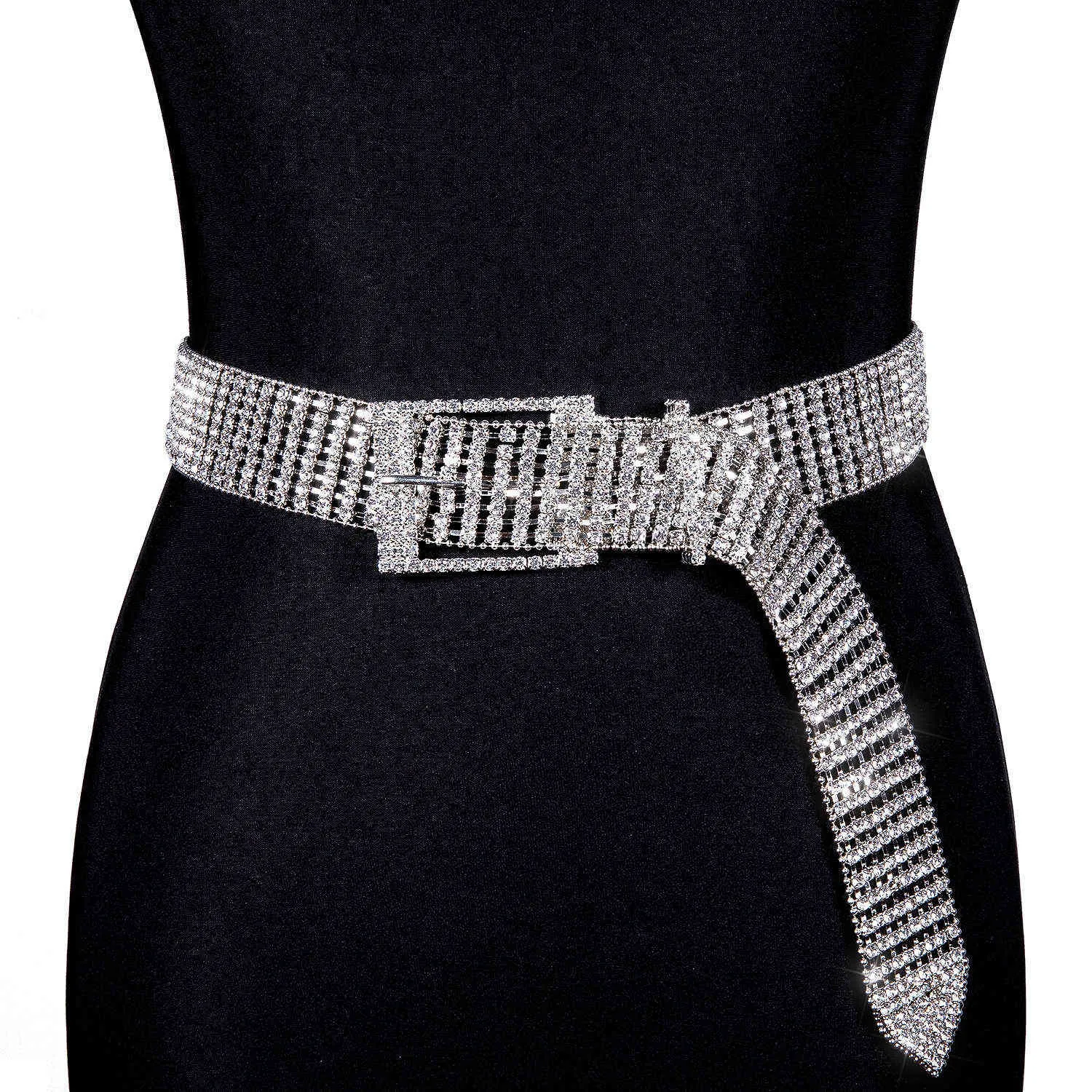 Luxury Rhinestone Belt Chain: Silver Crystal Diamond Waist  display picture 2