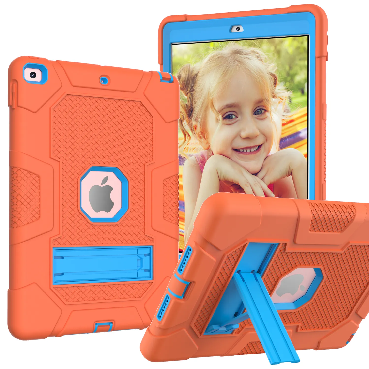 Heavy Duty Defender Stand Case For iPad 10.2 Inch 7th/8th/9th Generation Rugged Hybrid Armor Shockproof Kickstand Tablet Cover (B3)