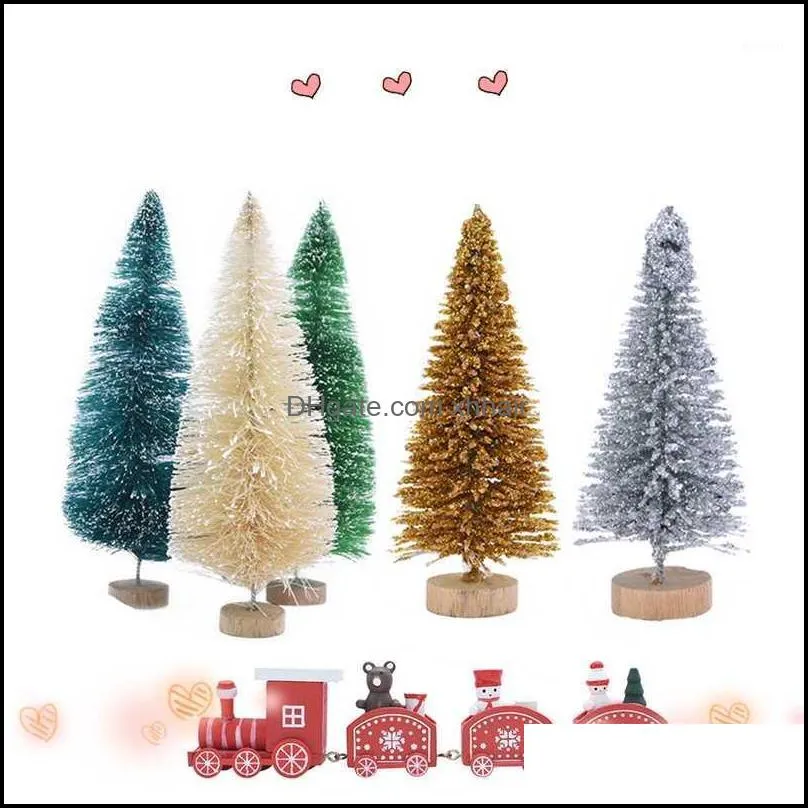 5pcs/set 5-12.5cm Christmas Decor Mini Artificial Snow Frost Xmas Tree Photo Prop Kid New Year Gifts DIY Crafts Desktop Ornament1