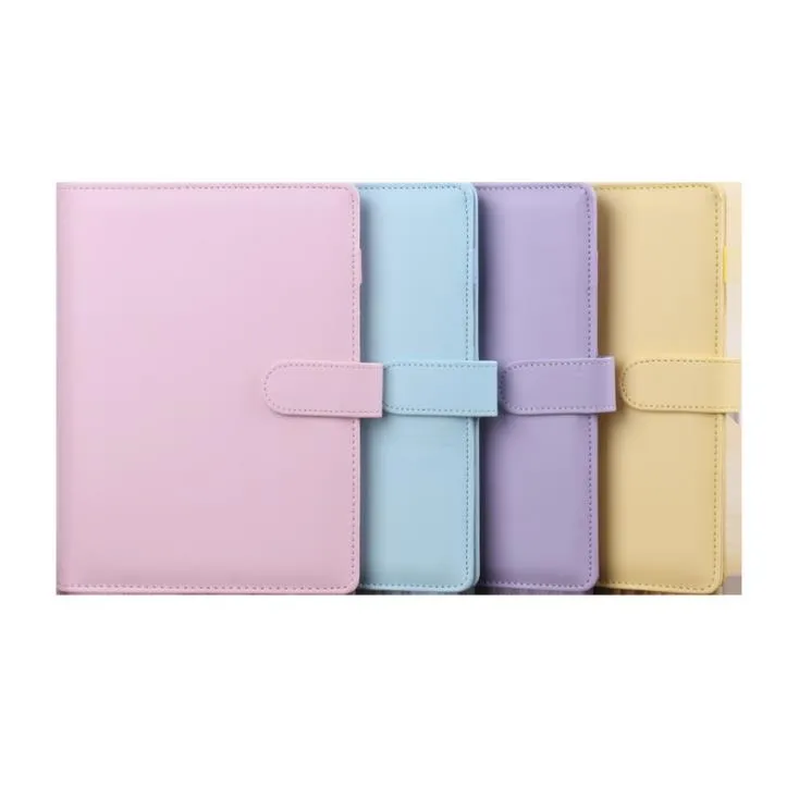 A6 New Vintage Notebook Binder Colorful Leather Notepad Cover Folder Stationery Supplies Simple Christmas Gift For Kids SN2042