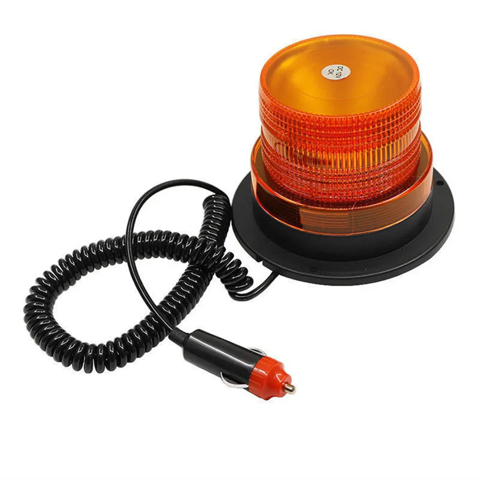 Lampe Stroboscopique LED Ambre Magnétique Rechargeable - Pour Camion/véhicule - 12V - 10W