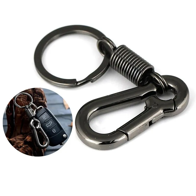 Keychains Zinc Alloy Car Key Chain With Ring Heavy Duty Simple Carabiner Shape Keychain Auto Keyring Holder Accessories