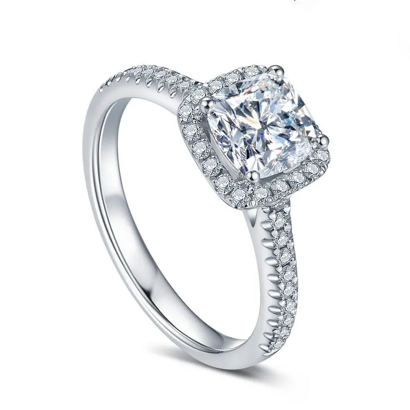 Toppförsäljning 925 Sterling Silver Bröllopsfest Ringar med Cubic Zirconia Ring Passform Dräkt Kvinnor Pandora Fina Smycken Partihandel 123 T2