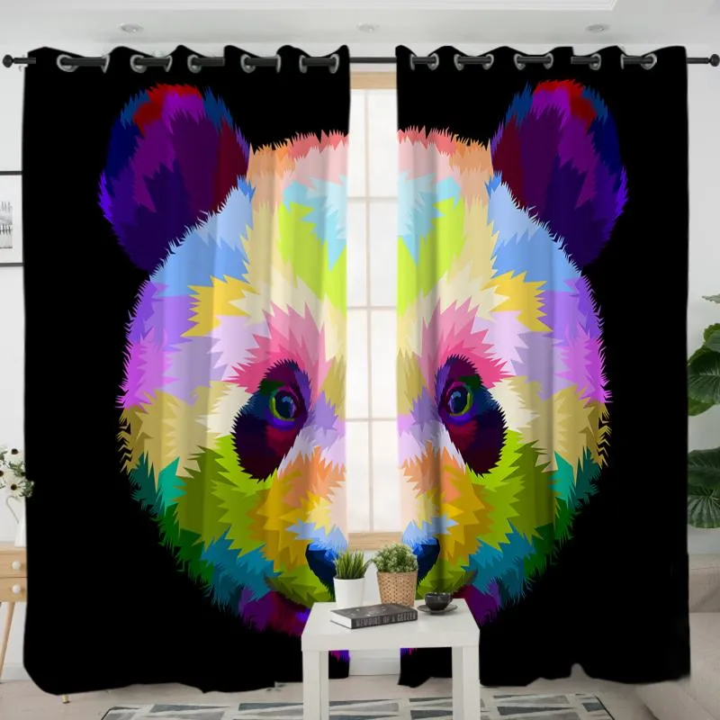 Gordijn gordijnen 3D-venster gordijnen cortinas de dormitorio schattige panda print kamer home decor ridebeau fenetre Cotinas salon