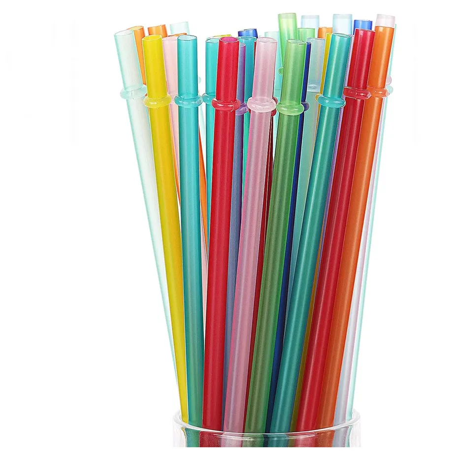 PP Plastic Colored Drinking Straws 24cm Length 7mm Diameter Multi