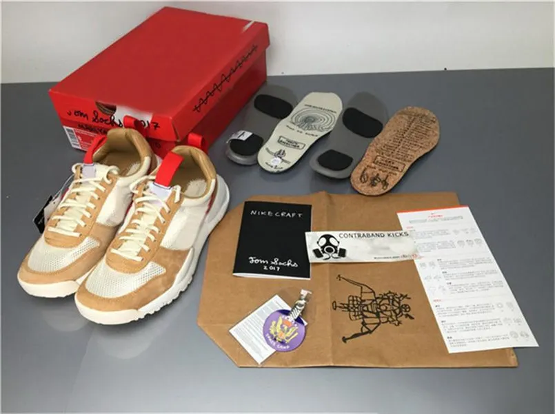 2021 Autêntico Tom Sachs x Mars Jardim 2.0 TS Homens Mulheres Sapatos Natural Desporto Vermelho Bordo Joint Limited Sneakers com caixa original