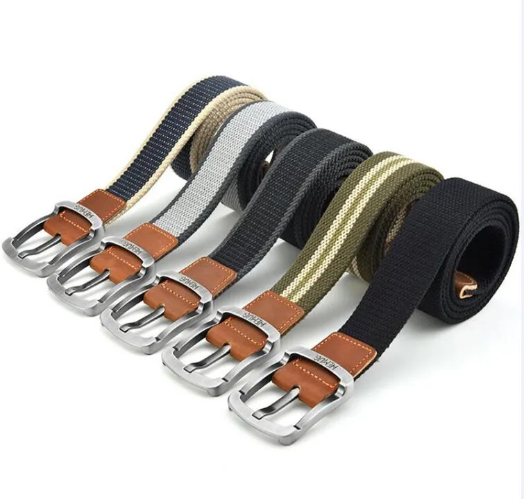 Outdoor Sports Canvas Belt for Men Women Leisure Student Belt with Needle Buckle Military Training Woven Belt PD003