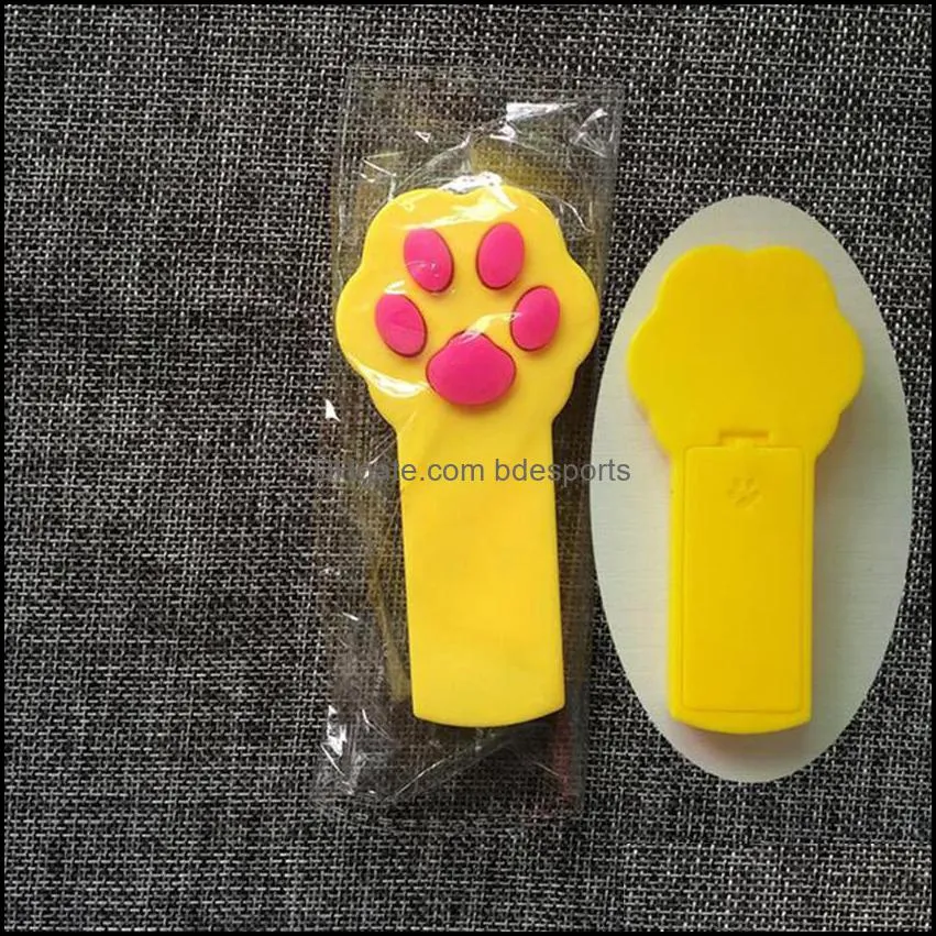 Cat Footprint Shape LED Light Laser Toys Tease Funny Cats Rods Pet Toy Creative 5 Colors a24