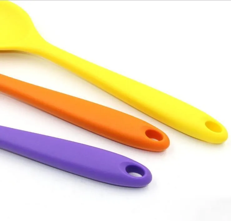 Food-grade silicone spoon The silicone integrated scoop Multicolor large size spoons Creative cookie pastry mixer buttter scoop DH8678