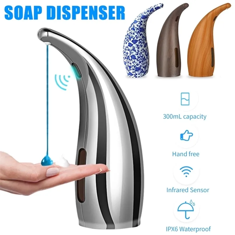 Automatisk dispenser Desinfektionsmedel Handgel Touchless Sensor Sanitizer Flytande tvålskum för badrumskök 211206