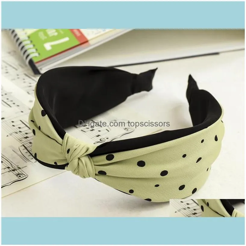 Teen Girls Outdoor Headdress Wide Knot Headband Dots Print Korean Style Women Hair Accessories Face Wash Head Band Adults Hoop1