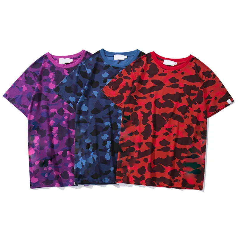 T-shirts för män sommar hög kvalitet Camouflage Casual Tonåring Modetryck T-shirts Herr Toppar Klassisk kortärmad