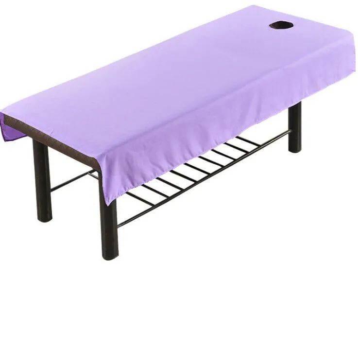 80*190 cm draps de salon cosmétique SPA massage traitement draps de couverture de table de lit avec trou feuille