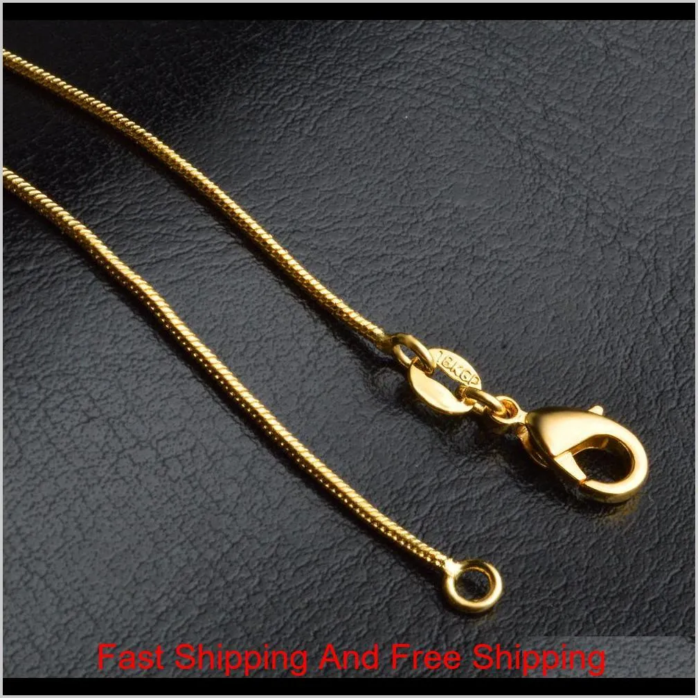 Promotion 18K Gold Chain Necklace 1Mm 16In 18In 20In 22In 24In 26In 28In 30In Mixed Smooth Snake Unisex Necklaces Vymr9263u