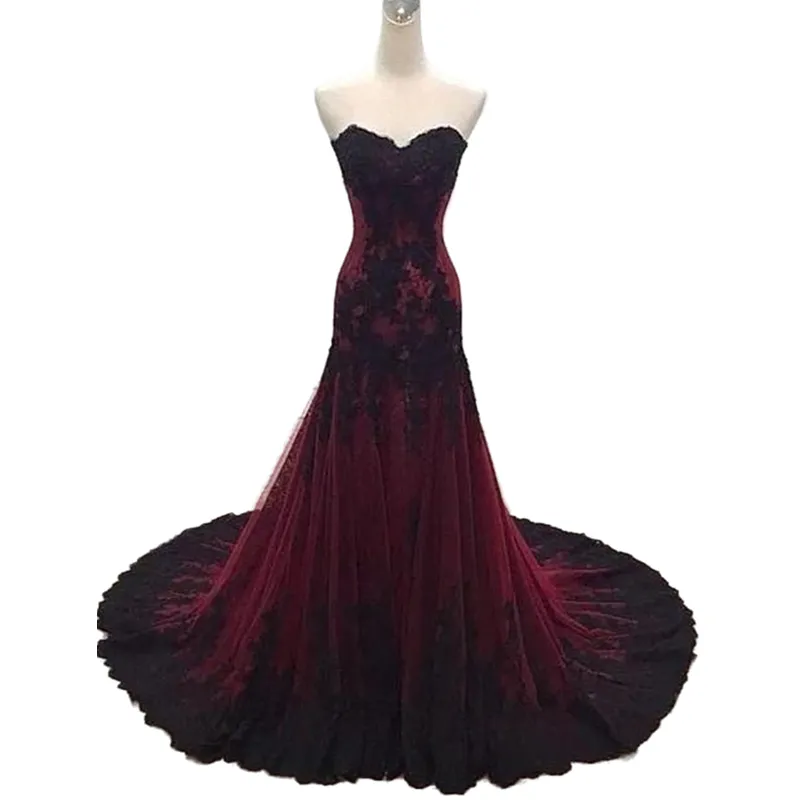 chinese dress ladies Off Shoulder Mermaid Burgundy Side Split BridesmaidProm Dress