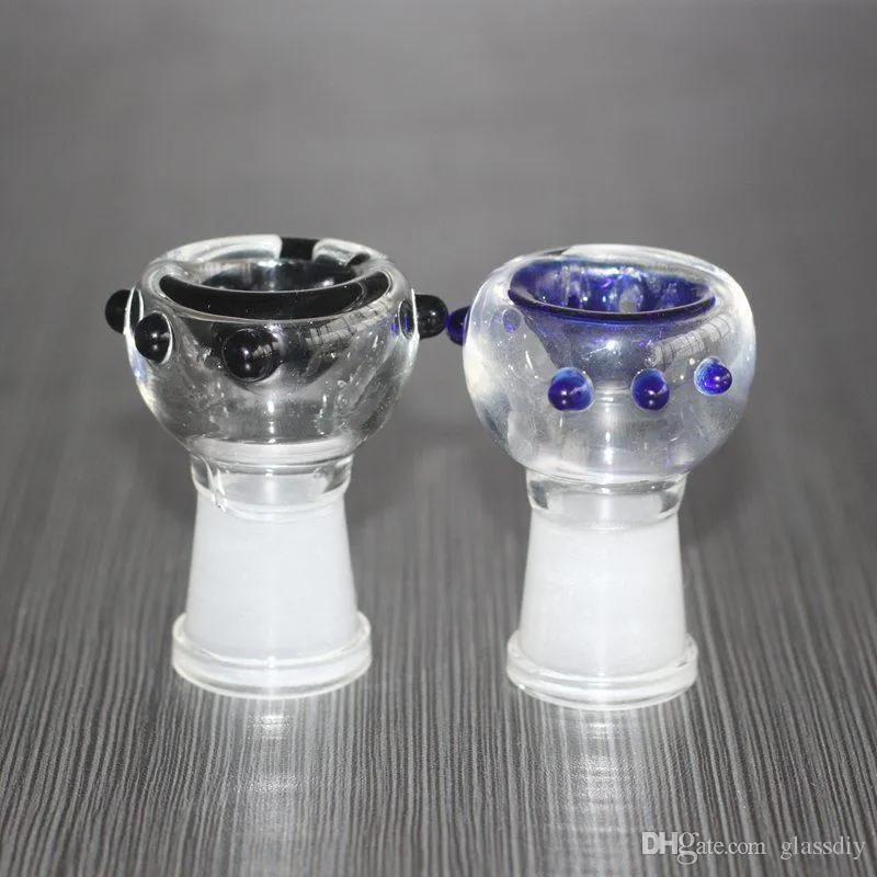 Wholesale Glass Bowl with Honeycomb Screen Round 14mm and 18mm Female Male joint 3 Color optional fit for bongs water Pipe Hookahs