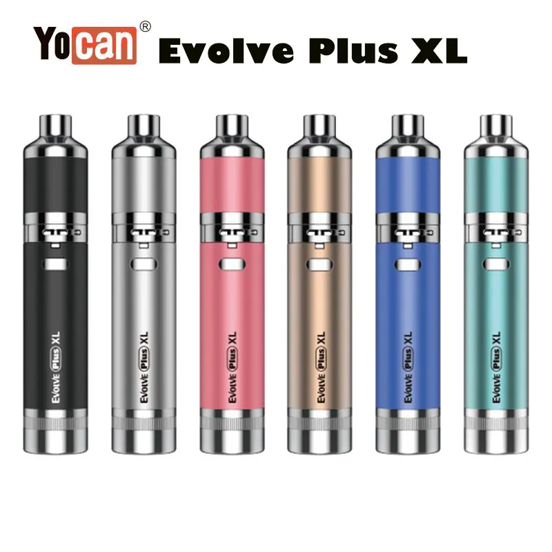 Autêntico Yocan Evolve Plus XL Kit E Cigarro Cera Vaporizador 1400mAh Vape Vape Dab Pen Quad Bobina 5 Cores Em Estoque