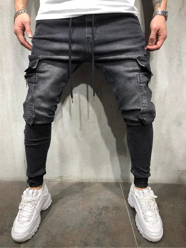 【SATIIIZ】Menver Track Banding Denim Pants DHgate.com:Mens Stretchy Distressed Denim Joggers | Slim Fit