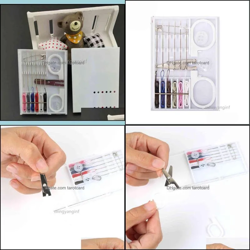 Travel Pocket 6pcs Pre-Threaded Sewing Kit with Scissors | Pre Threaded Needle Kit Travel Sewing Set Clothing Repairing Kit L-0024