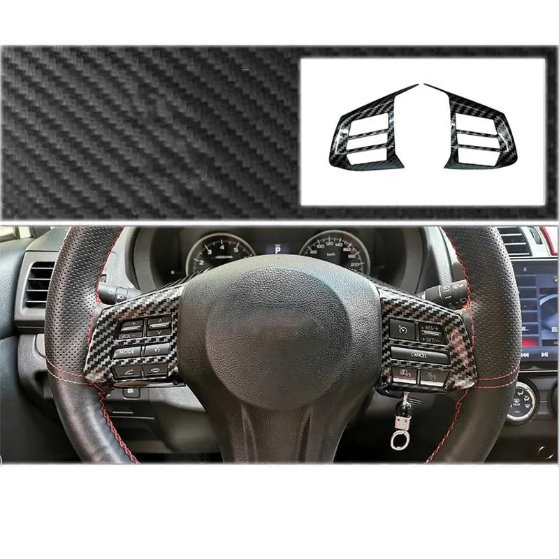 Housses de volant pour 2013-2022 voiture en Fiber de carbone Grain bouton cadre décoration couverture garniture accessoires293S